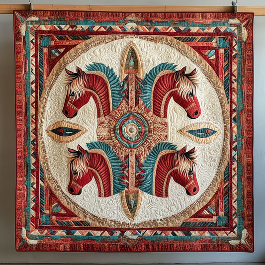 Four Spirit Horses LT0910025CL Quilt