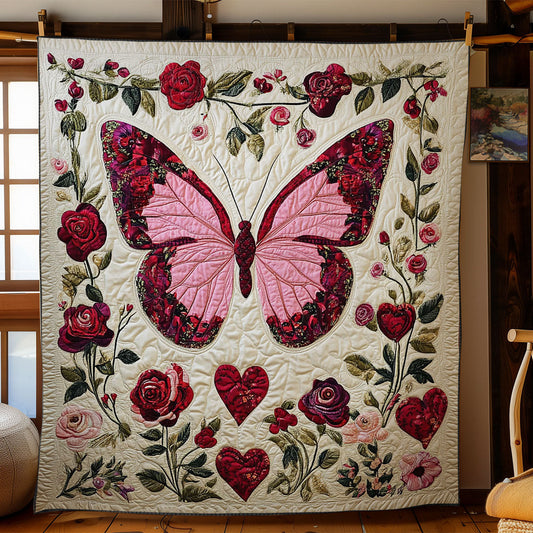 Butterfly In Rose Garden WY1802011CL Quilt