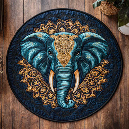 Elephant Mandala WX2805012CL Quilted Round Mat