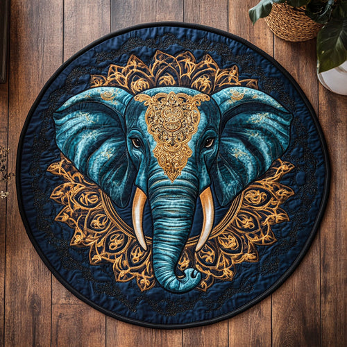 Elephant Mandala WX2805012CL Quilted Round Mat