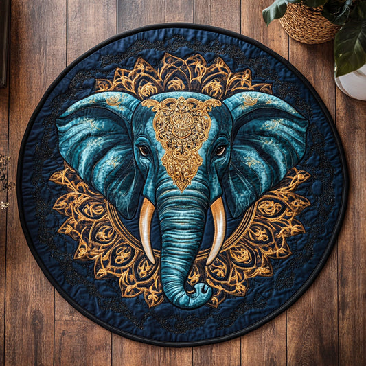 Elephant Mandala WX2805012CL Quilted Round Mat