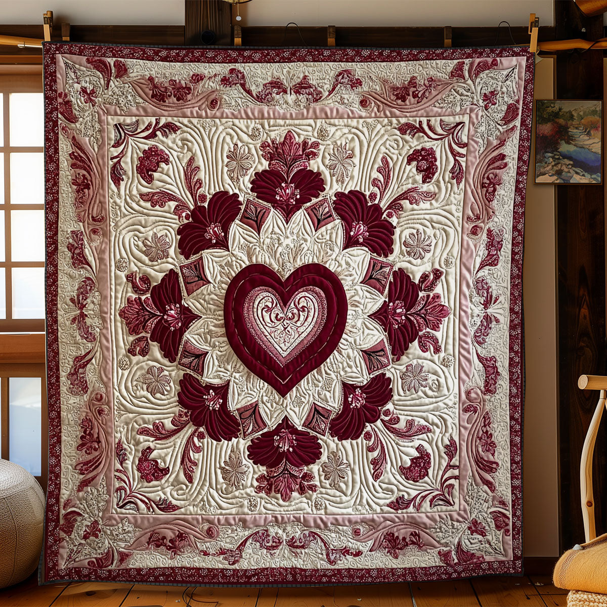 Pink Flower Bloom WY0201043CL Quilt