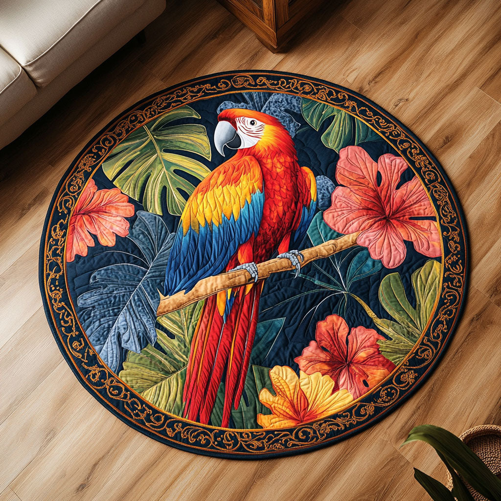 Tropical Parrot CW2008010CL Quilted Round Mat