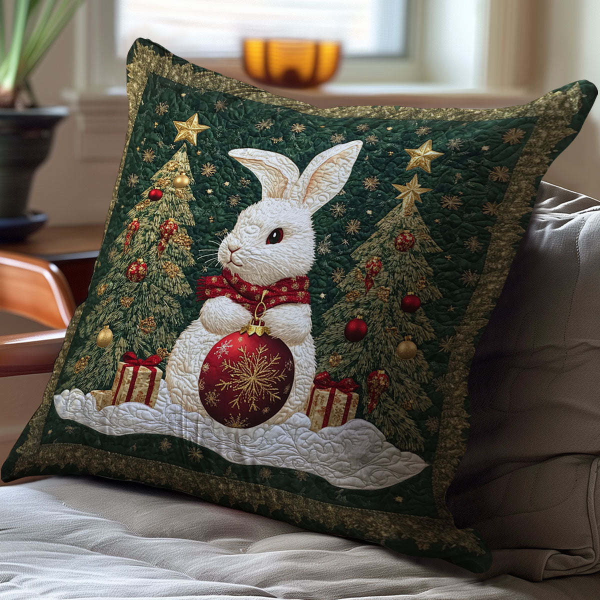 Christmas Rabbit WJ2611043CL Quilt Pillow Case