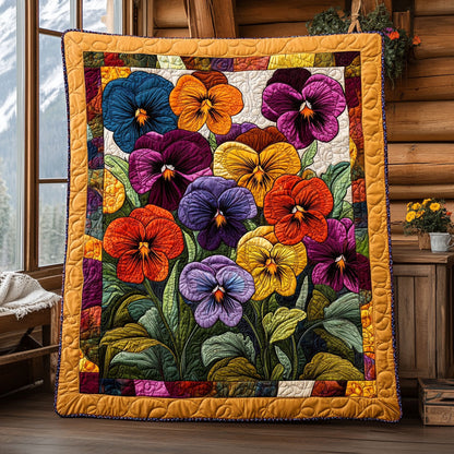Blooming Pansies CW1006014CL Quilt