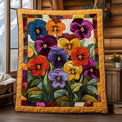 Blooming Pansies CW1006014CL Quilt