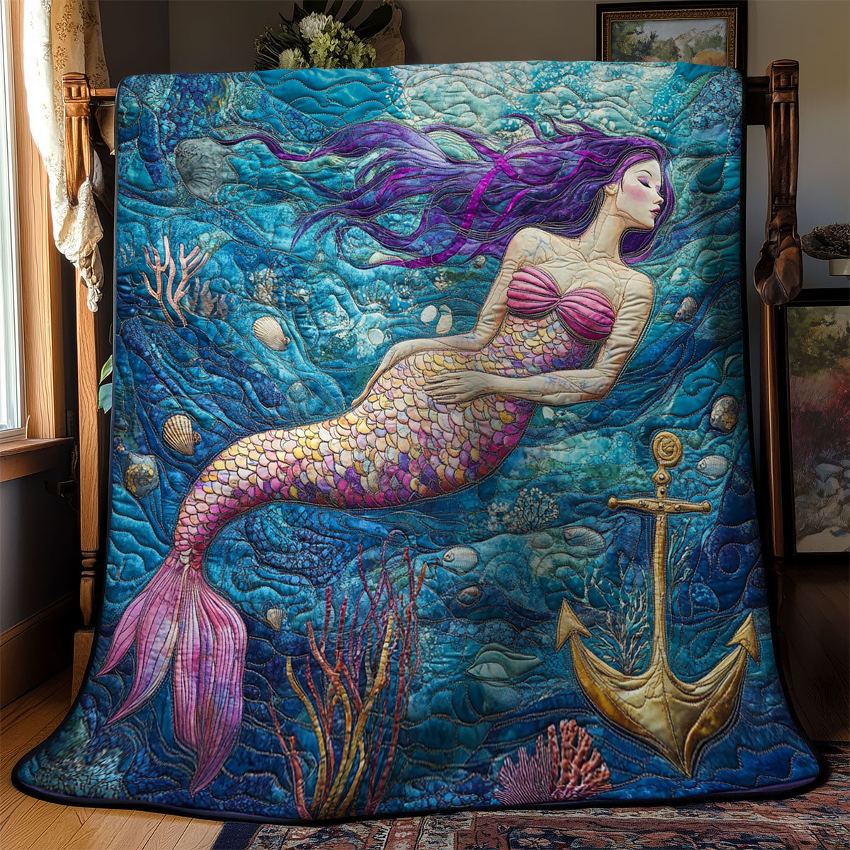 Beautiful Mermaid WY1202079CL Quilt