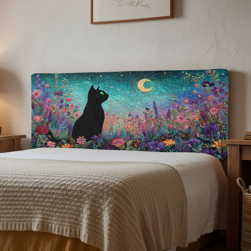 Moon Garden Cat CW2212024CL Quilted Headboard Slipcover