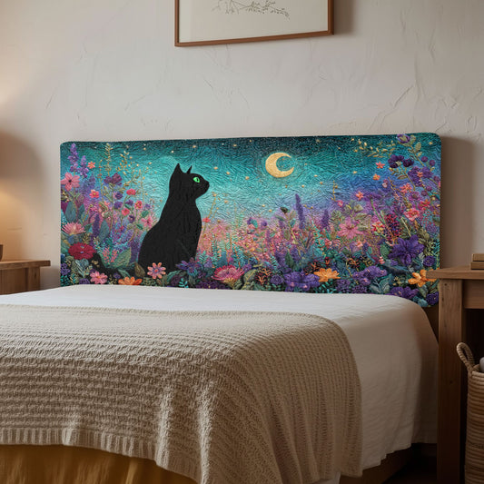 Moon Garden Cat CW2212024CL Quilted Headboard Slipcover