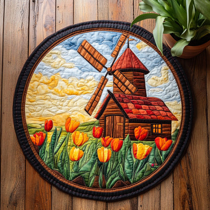 Windmill Tulip CW2205442CL Quilted Round Mat