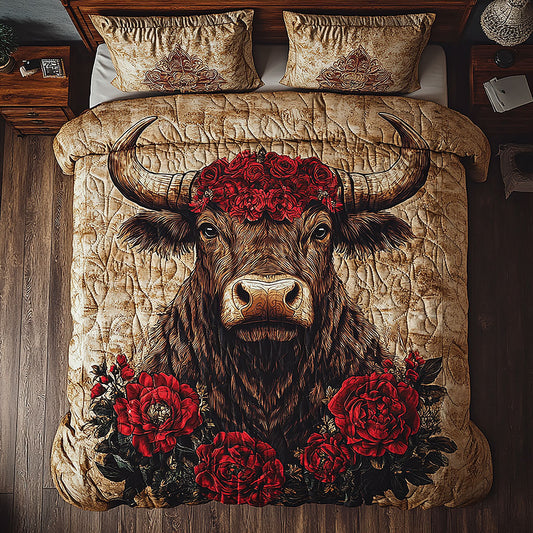 Cow Red Floral WT1402005CL Duvet Cover Set