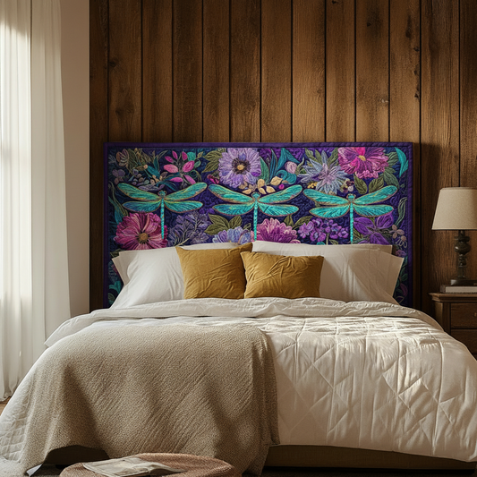 Vibrant Dragonfly XR0512003CL Quilted Headboard Slipcover