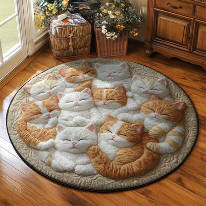 Kitty Circle Cat WN2203055CL Quilted Round Mat