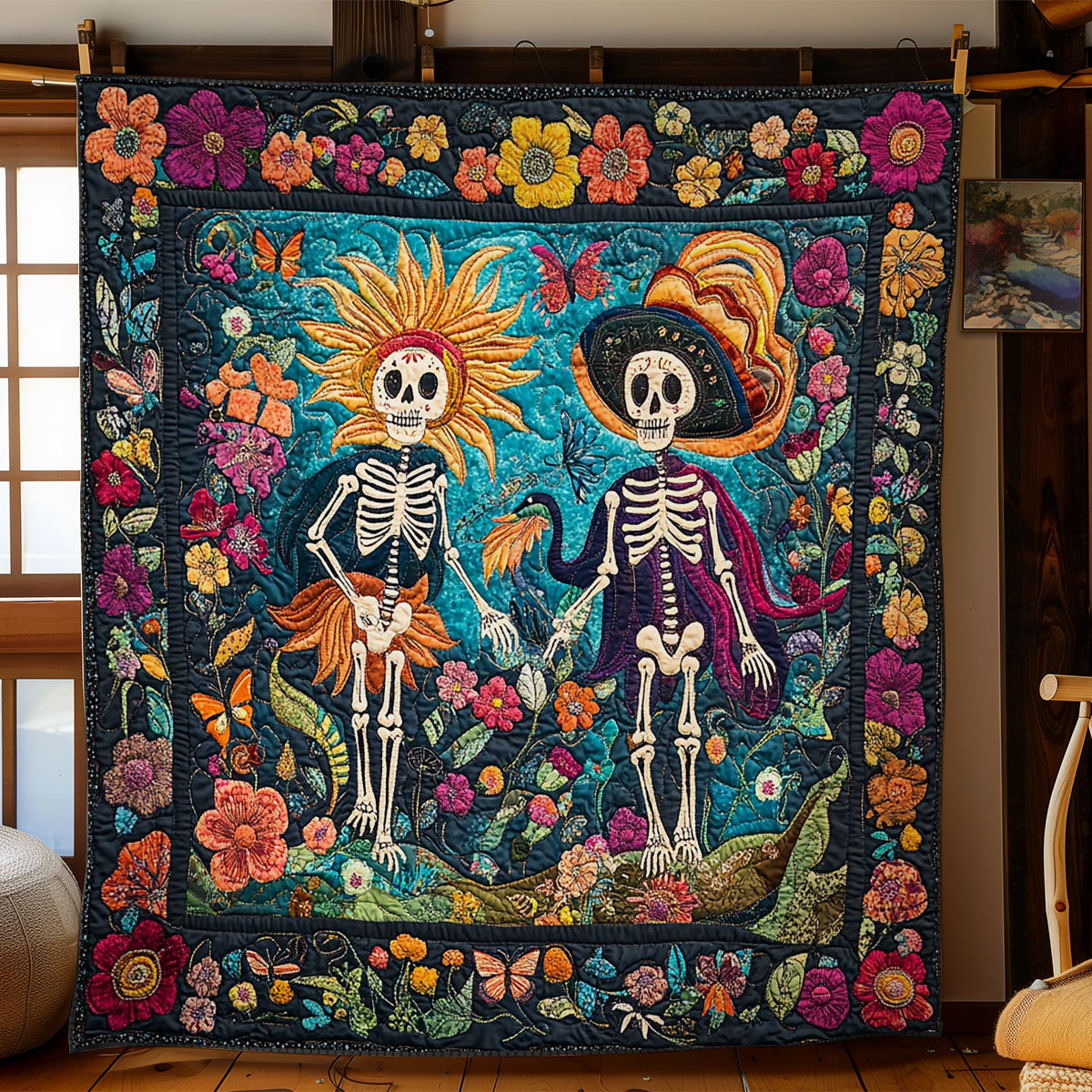 Fiesta Skeleton Wings WN1607011CL Quilt