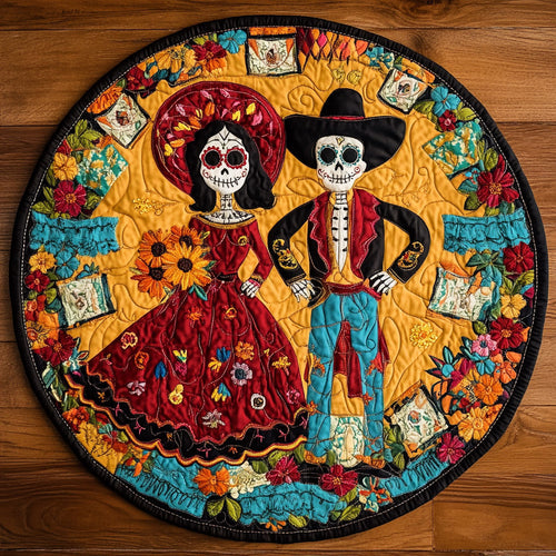 Sacred Skeletons WN0608061CL Quilted Round Mat
