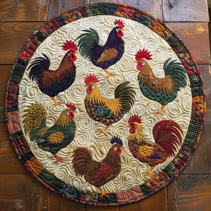 Rooster Circle CP2105008CL Quilted Round Mat
