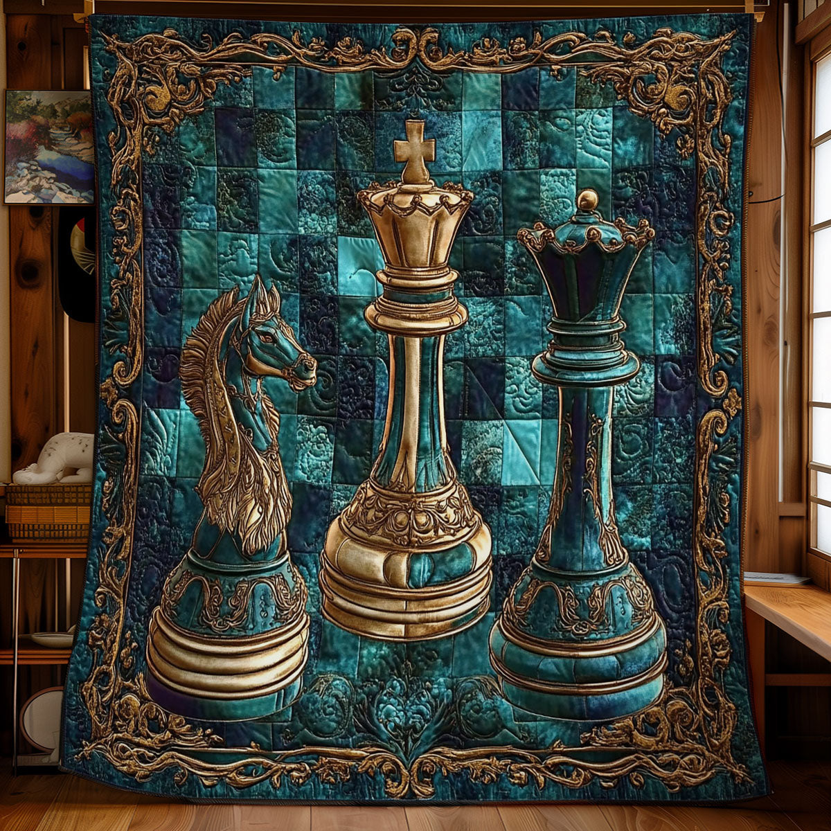 Chess Pieces WY2101046CL Quilt