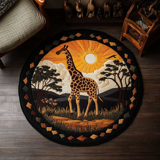 Savanna African Giraffe WN0304037CL Quilted Round Mat