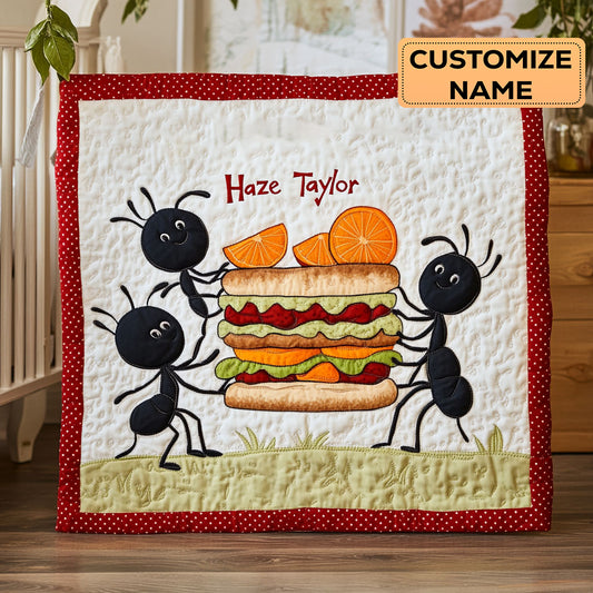 Tiny Ant Heroes WN3007108CL Personalized Baby Quilt