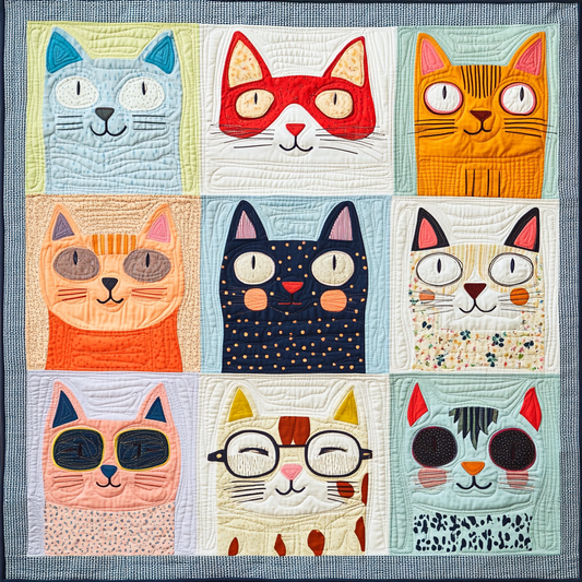 Whimsical Cats XR0402007CL Quilt