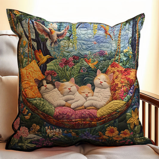 Cat In Garden WX0302123CL Quilt Pillow Case