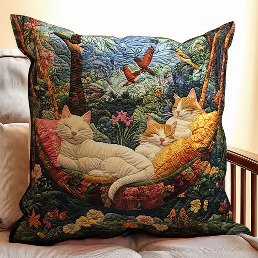 Cat In Garden WX0302124CL Quilt Pillow Case