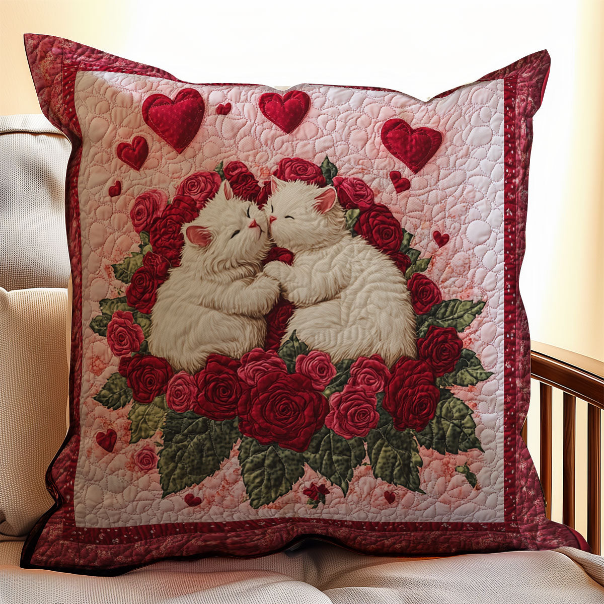 Couple Cat Valentine WX0302127CL Quilt Pillow Case