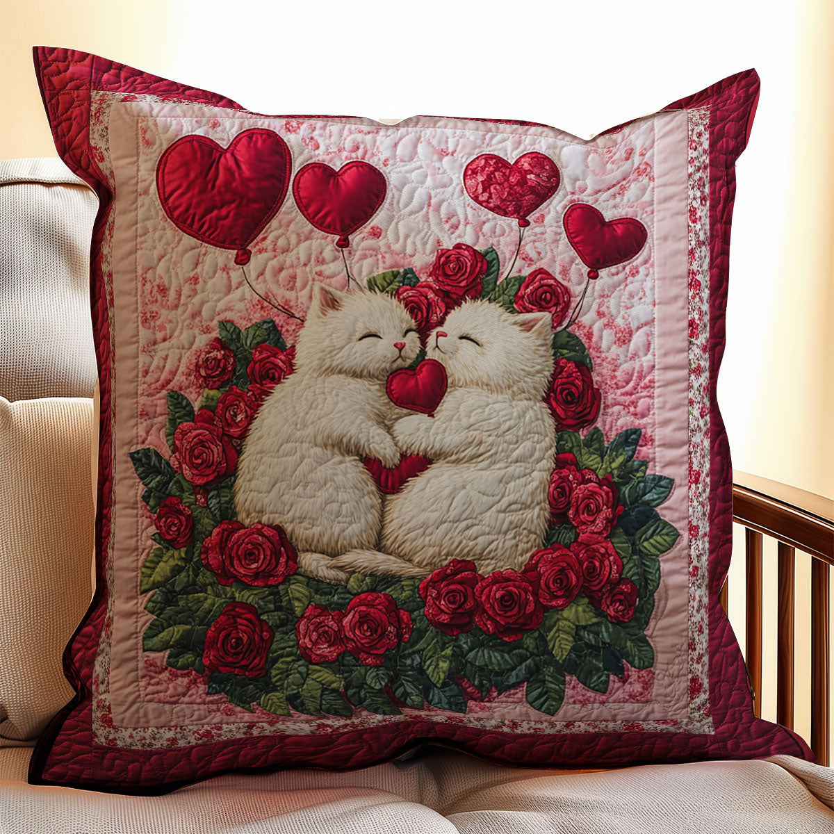 Couple Cat Valentine WX0302128CL Quilt Pillow Case