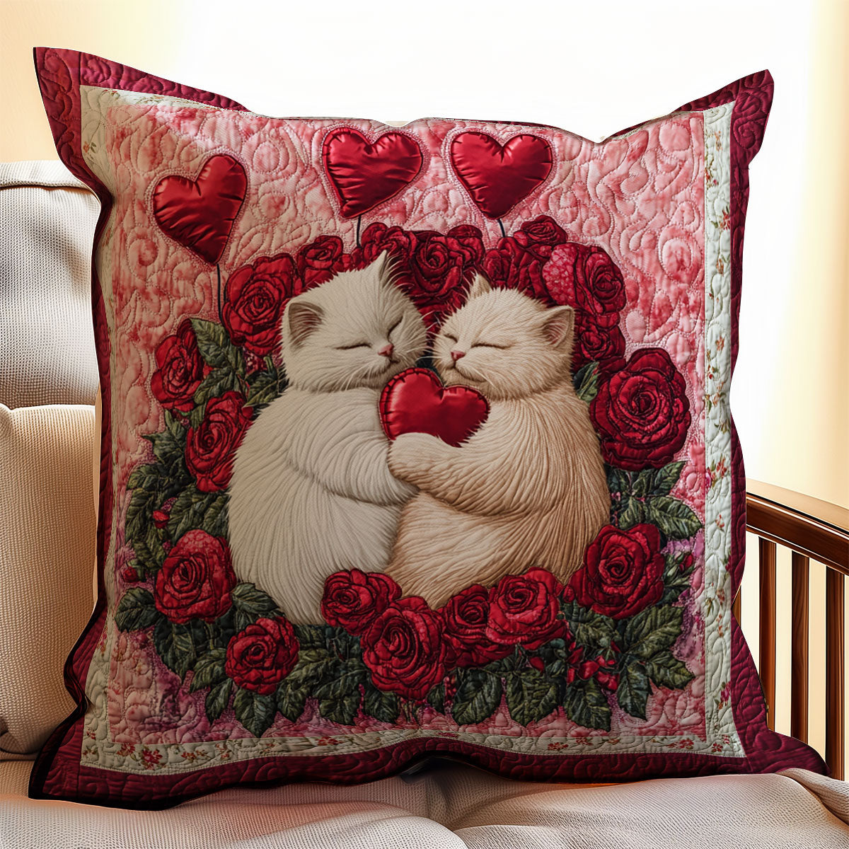 Couple Cat Valentine WX0302126CL Quilt Pillow Case