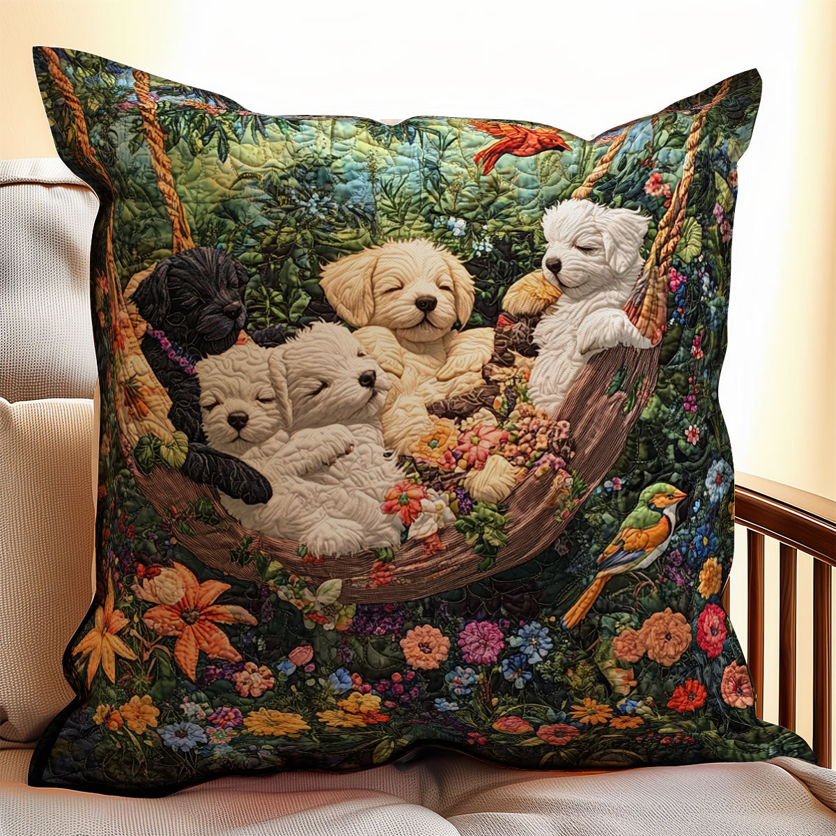 Cute Dog In Garden WX0302135CL Quilt Pillow Case