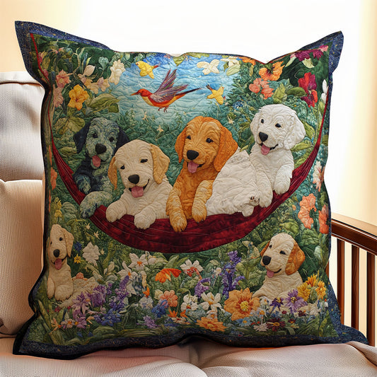 Cute Dog In Garden WX0302136CL Quilt Pillow Case