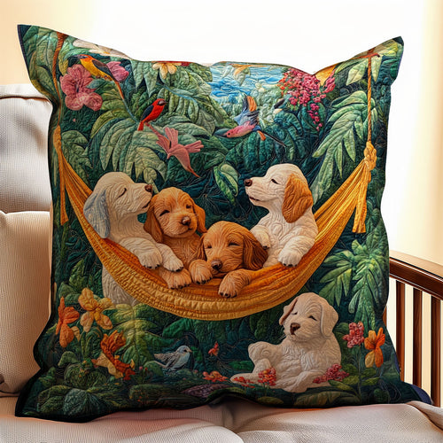 Cute Dog In Garden WX0302133CL Quilt Pillow Case