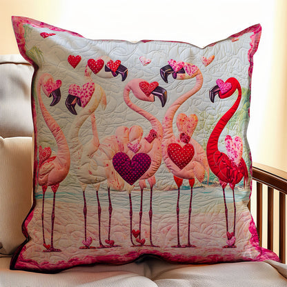 Flamingo Valentine WX0302138CL Quilt Pillow Case