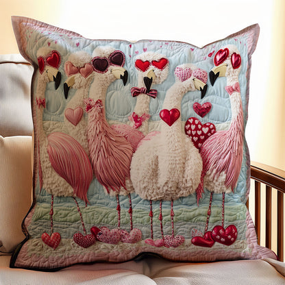 Flamingo Valentine WX0302139CL Quilt Pillow Case