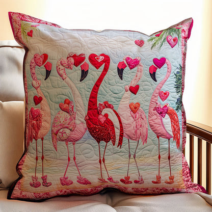 Flamingo Valentine WX0302140CL Quilt Pillow Case