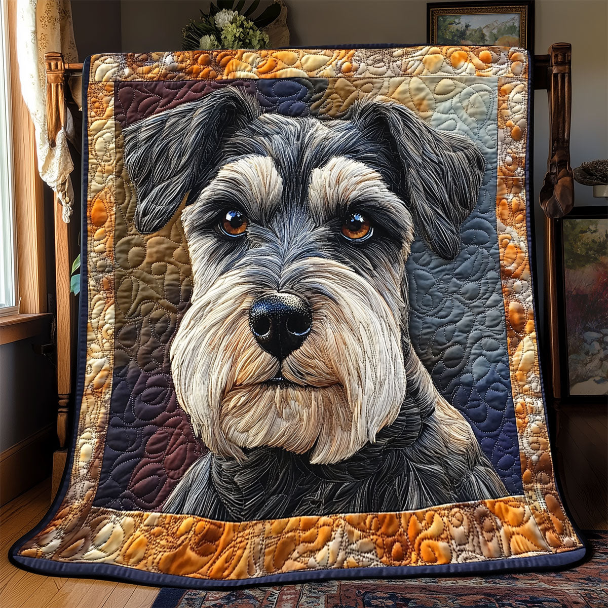 Miniature Schnauzer Portrait WX0303087CL Quilt