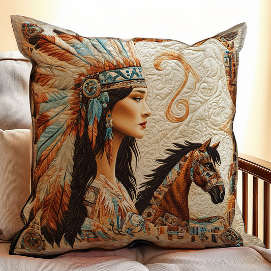 Native American Woman WX0302171CL Quilt Pillow Case