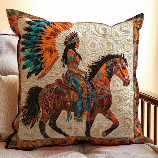 Nativer American Rider WX0302173CL Quilt Pillow Case