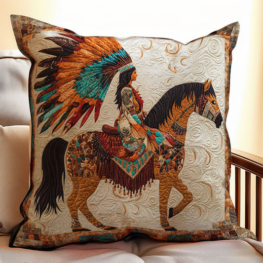 Nativer American Rider WX0302172CL Quilt Pillow Case