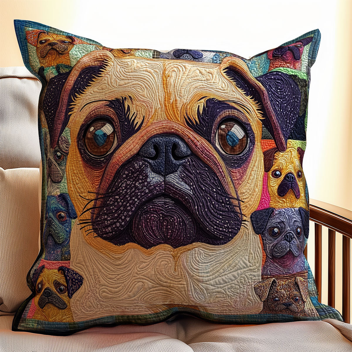 Pug WX2301110CL Quilt Pillow Case