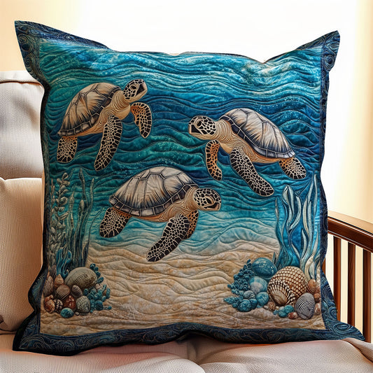 Serene Turtle WX0302183CL Quilt Pillow Case