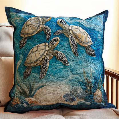 Serene Turtle WX0302184CL Quilt Pillow Case