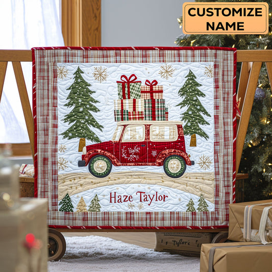 Snowy Car Journey WN0108039CL Personalized Baby Quilt