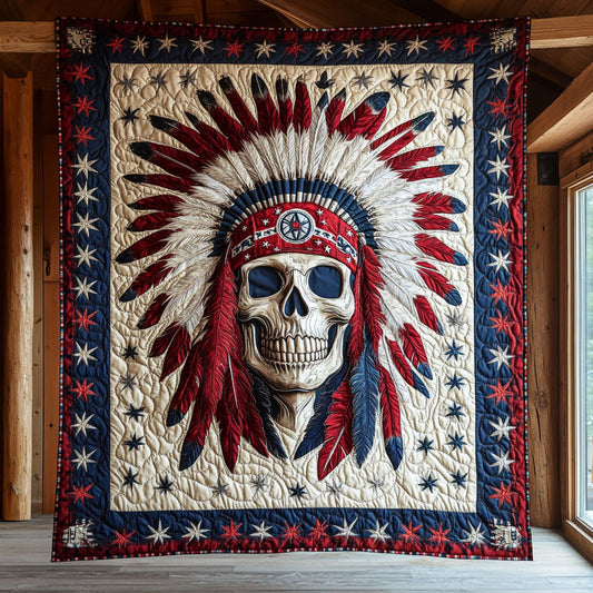 Patriotic Tribal Skull CW2306036CL Quilt