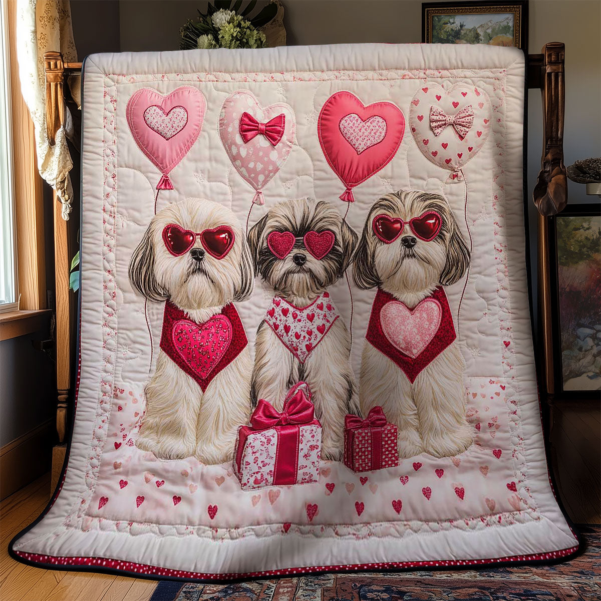 Sweet Shih Tzu Love WN3112020CL Quilt