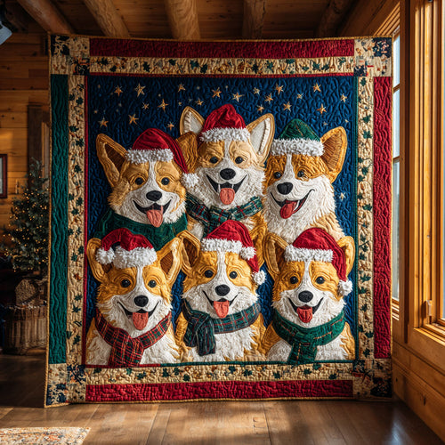 Festive Friends Corgi CW1109066CL Quilt