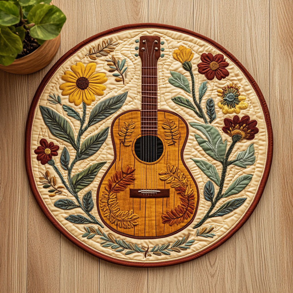Vintage Guitar CW2306049CL Quilted Round Mat
