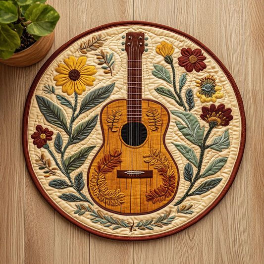 Vintage Guitar CW2306049CL Quilted Round Mat
