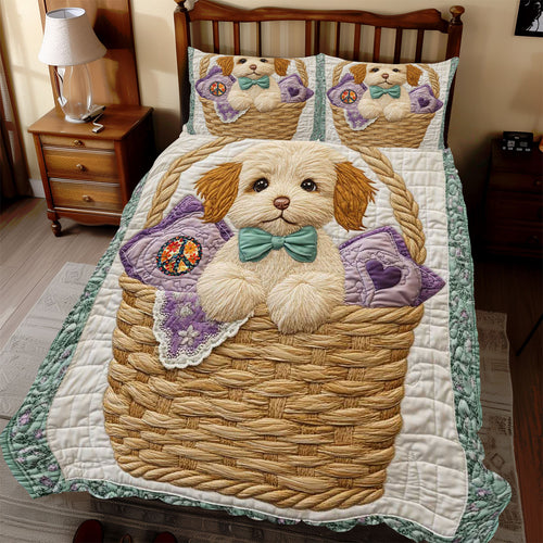 Cute Basket Puppy WP0512042CL Duvet Cover Set