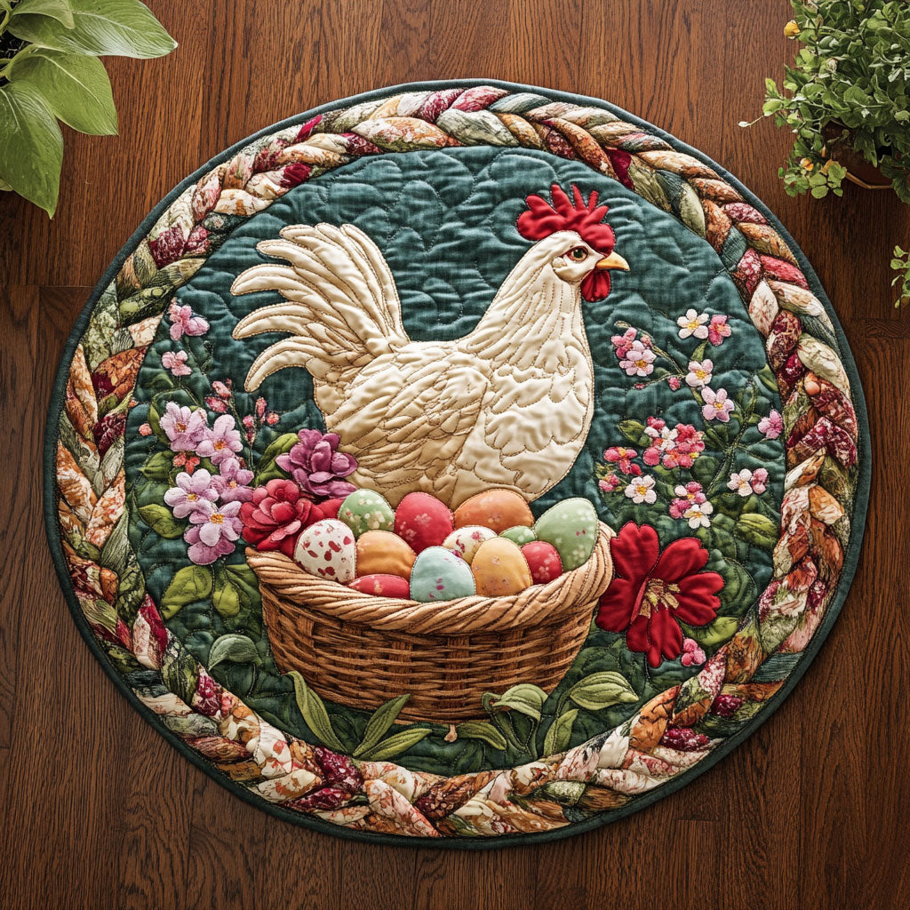 The Hen’s Hug CM2804027CL Quilted Round Mat